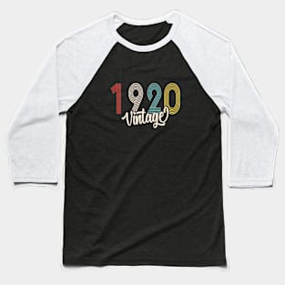 vintage 1920 made in 1920 100th birthday Baseball T-Shirt